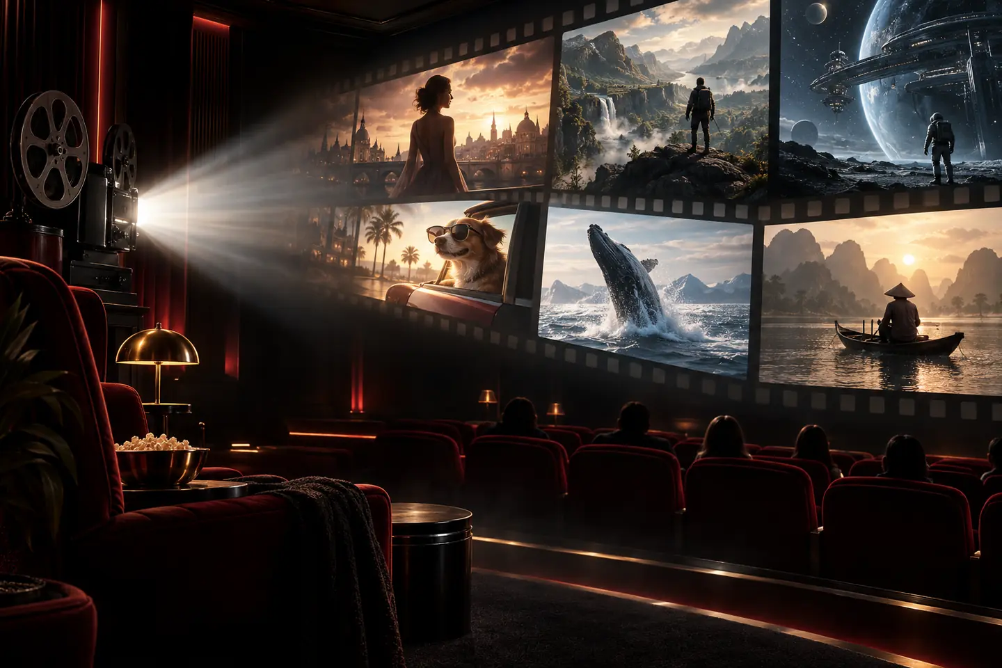 Original cinematic scene representing international movie genres